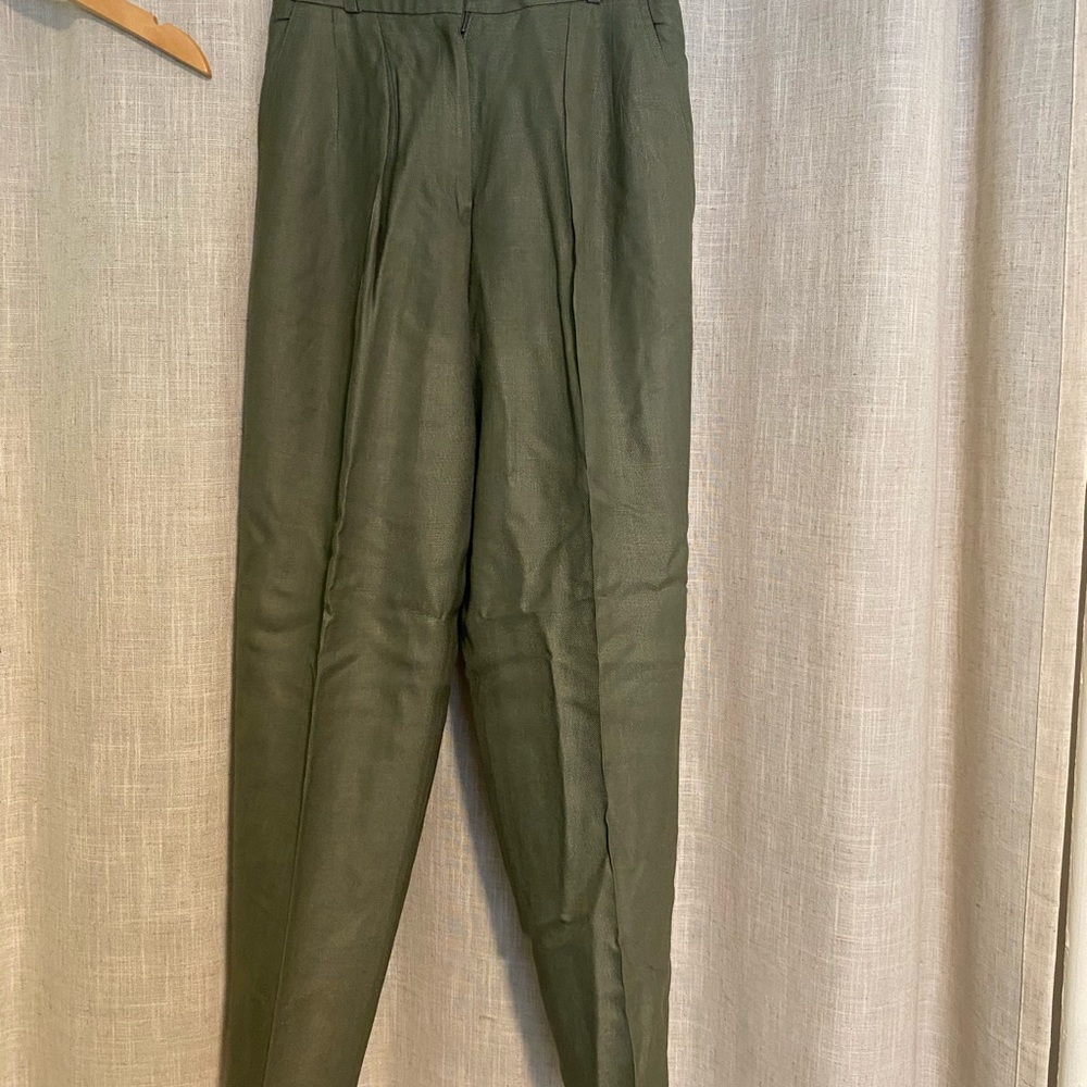 Liz Claiborne Green Chinos with Tapered Leg
